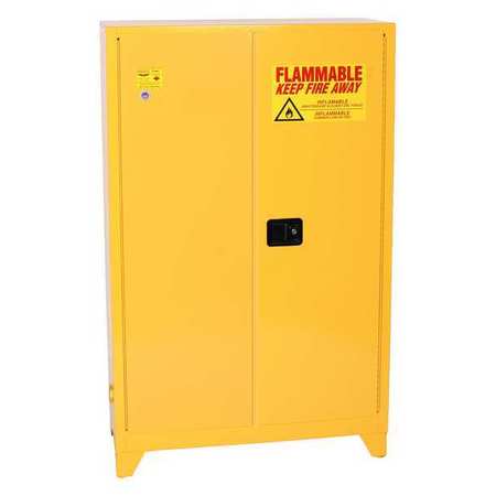 Eagle Mfg Flammable Liquid Safety Cabinet, Yellow 4510XLEGS