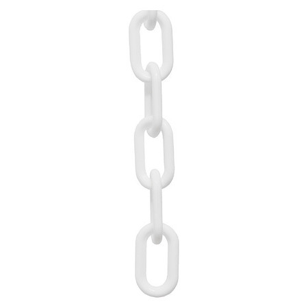 ZORO SELECT Plastic Chain, 1-1/2" Size, 25 ft. L, White 30001-25