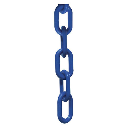 Zoro Select Plastic Chain, 1-1/2" Size, 25 ft. L, Blue 30006-25