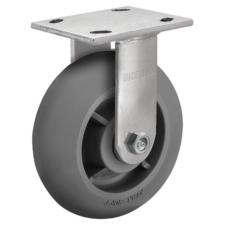 ALBION 8" X 2" Non-Marking Rubber Soft Round Swivel Caster, No Brake, Loads Up To 600 lb 16XR08201S