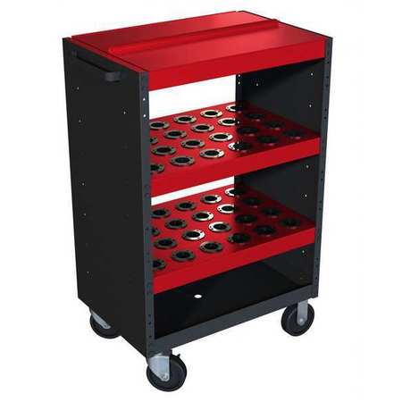 Huot ToolScoot Tool Cart, Black/Red, Steel, 18-1/2 in D x 42-1/4 in H 14940