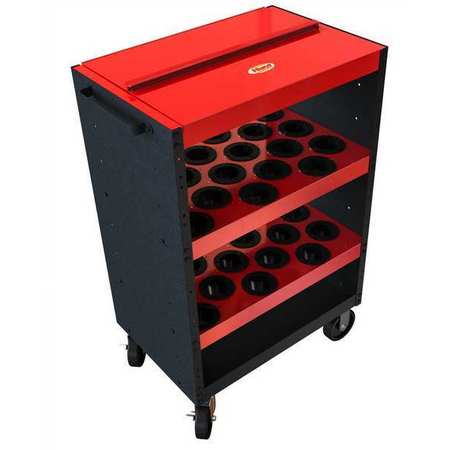 HUOT ToolScoot Cart, Black/Red, Steel, 18-1/2 in D x 42-1/4 in H 14950