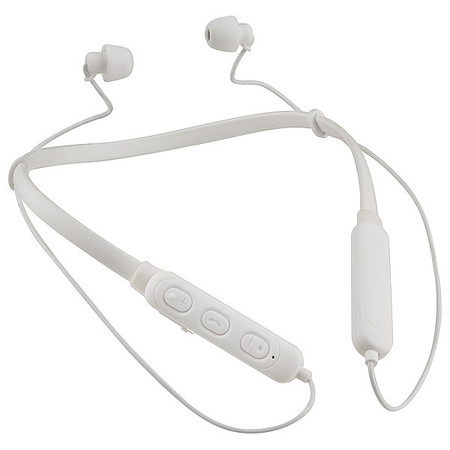 MOBILESPEC Earbud Neckband, Silicone, 110VAC, White MBS11304