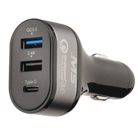 MOBILESPEC USB Car Charger, 3 Output Connectors MBS01403