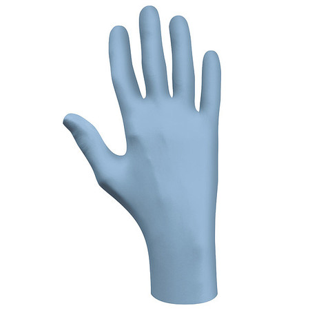 Showa 7502PF, Disposable Gloves, 2.5 mil Palm, Nitrile, Powder-Free, 200 PK, Light Blue 7502PFM