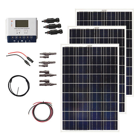 GRAPE SOLAR Polycrystalline Solar Panel Kit, 100 W, 18V DC, 5.23 A, 36 Cells GS-300-KIT