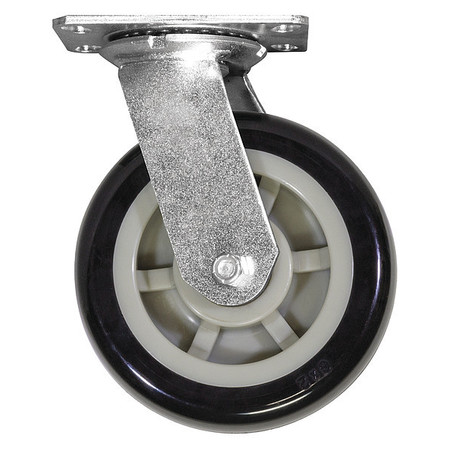 AKRO-MILS Swivel Plate Caster, 1000 lb. Cap., Steel R6PRXS