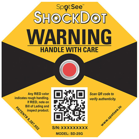 SHOCKWATCH G-Force Indicator Label, 25G, PK50 SD-25G