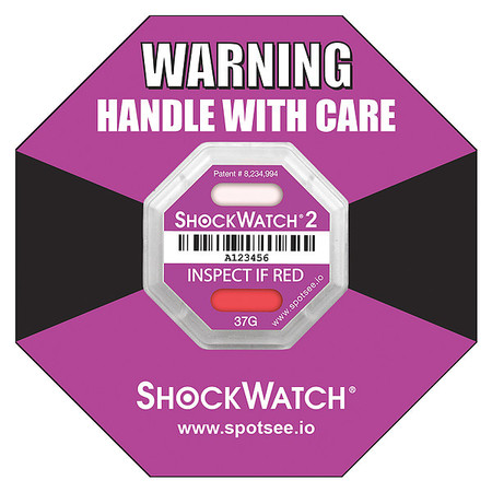 SHOCKWATCH G-Force Indicator Label, 37G, PK50 49000K