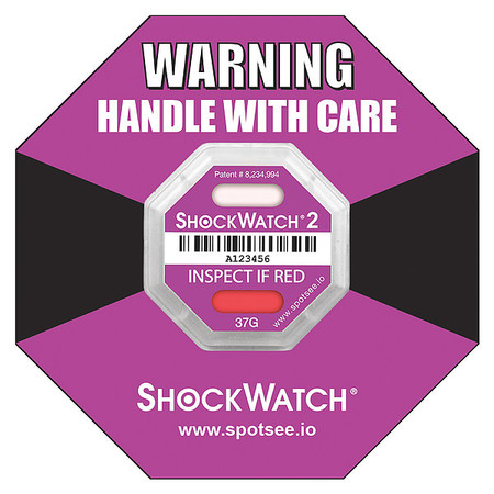 Shockwatch G-Force Indicator Label, 37G, PK50 49000K