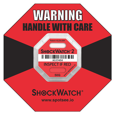 SHOCKWATCH G-Force Indicator Label, 50G, PK50 50000K