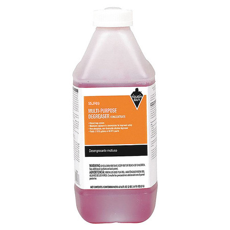 TOUGH GUY Multi-Purpose Cleaner/Degreaser, 0.5 Gal Bottle, Liquid, Red, Orange 55JF69