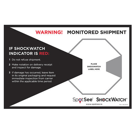 SHOCKWATCH Shock Indicator Companion Label, PK500 26107