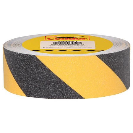 Condor AntiSlip Tape, 60 ftLx2 inW, BLK/YLW, PK6 GRAN15292