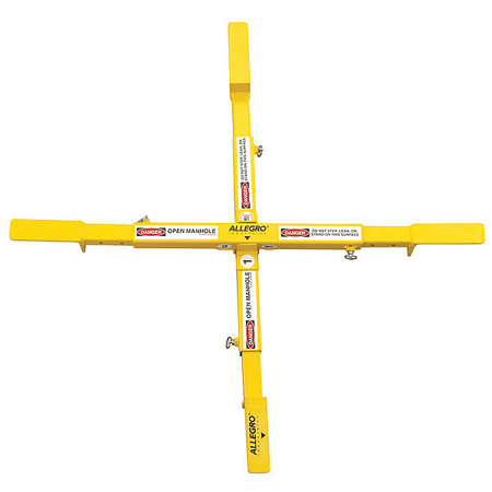 ALLEGRO INDUSTRIES Manhole Safety Cross, Steel, 15 lb., Yellow 9406-24A