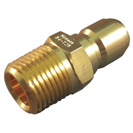 HANSEN Hydraulic Quick Connect Hose Coupling, Brass Body, Push-to-Connect Lock, 1/2"-14 Thread Size B4T25