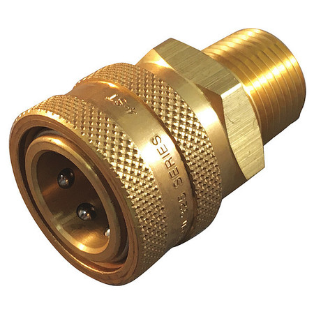 HANSEN Hydraulic Quick Connect Hose Coupling, Brass Body, Push-to-Connect Lock, 3/4"-14 Thread Size 6S30