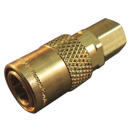 HANSEN Hydraulic Quick Connect Hose Coupling, Brass Body, Push-to-Connect Lock, 1/4"-18 Thread Size LNFT300