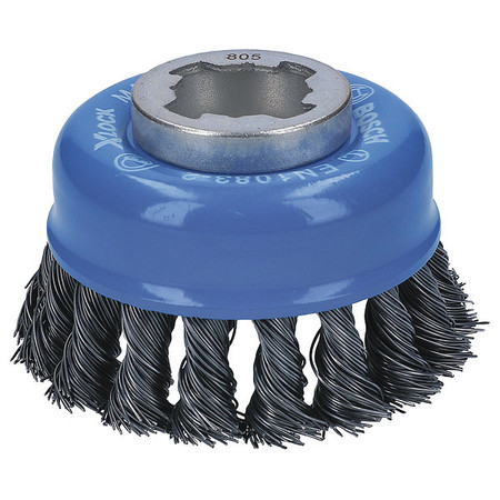 BOSCH Cup Brush, Knotted Wire, 3" dia. WBX328