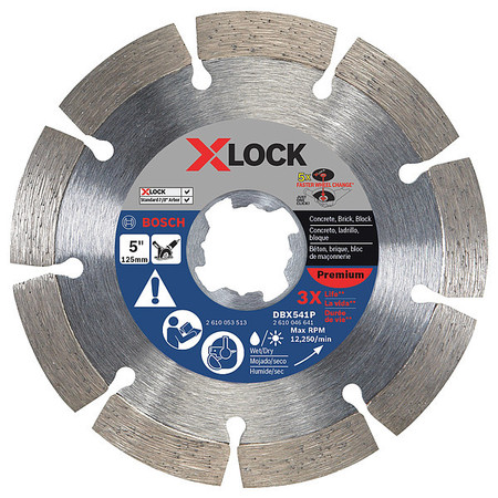 BOSCH Diamond Blade, 7/8" Arbor Size DBX541P