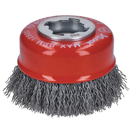 BOSCH Cup Brush, Crimped Wire, 3" dia. WBX318