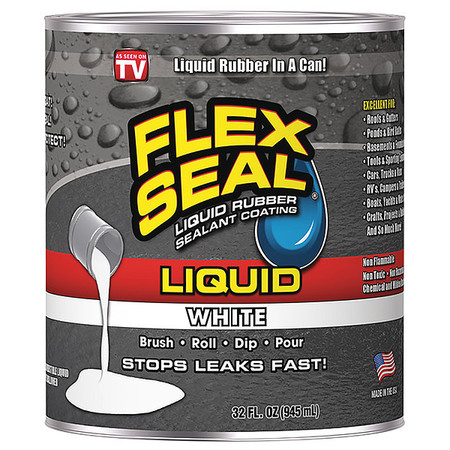 Flex Seal Sealant, 32 oz, Can, White, Rubber Base LFSWHTR32