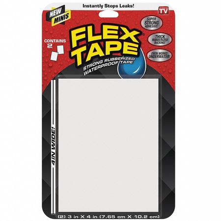 Flex Seal Flex Tape, 2 cu ft, Rubber Base, White, PK2 TFSWHTMINI