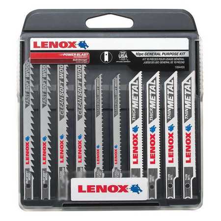 LENOX JigSawBlade, Rigid for Straight Cuts, PK10 1994459