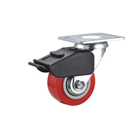 ZORO SELECT Standard Plate Caster, 4" Wheel Dia. 55KJ61