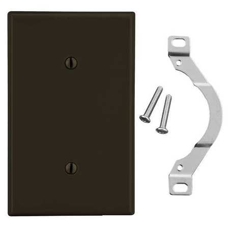 HUBBELL Blank Strap Mount Wall Plate, Number of Gangs: 1 Plastic, Smooth Finish, Brown P14