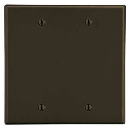 HUBBELL Blank Box Mount Wall Plate, Number of Gangs: 2 Plastic, Smooth Finish, Brown PJ23