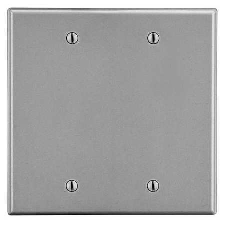 Hubbell Blank Box Mount Wall Plate, Number of Gangs: 2 Plastic, Smooth Finish, Gray P23GY