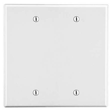 HUBBELL Blank Box Mount Wall Plate, Number of Gangs: 2 Plastic, Smooth Finish, White P23W