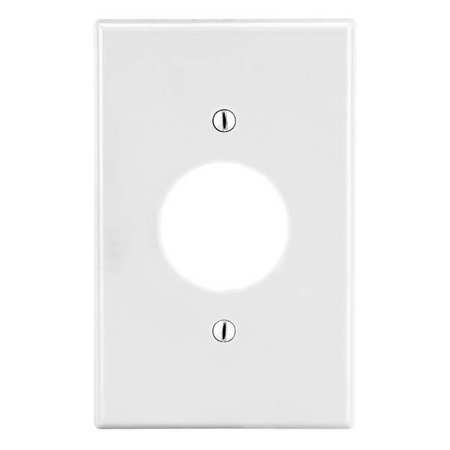 HUBBELL Single Receptacle Wall Plate, Number of Gangs: 1 Plastic, Smooth Finish, White P7W