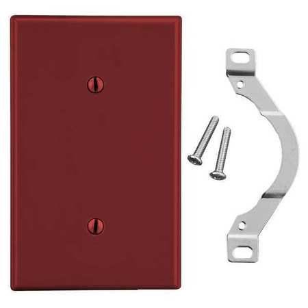 HUBBELL Blank Strap Mount Wall Plate, Number of Gangs: 1 Plastic, Smooth Finish, Red P14R