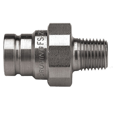 PARKER Hydraulic Quick Connect Hose Coupling, 316 Stainless Steel Body, Push-to-Connect Lock, FS Series FS-252-4MP