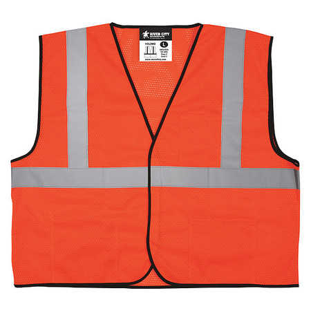 MCR SAFETY High Visibility Vest, L Size, Unisex VCL2MOL