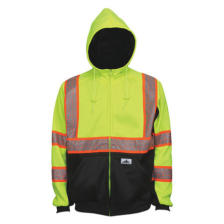 MCR SAFETY Hooded Sweatshirt, Lime, XL Sz S2CL3LZXL