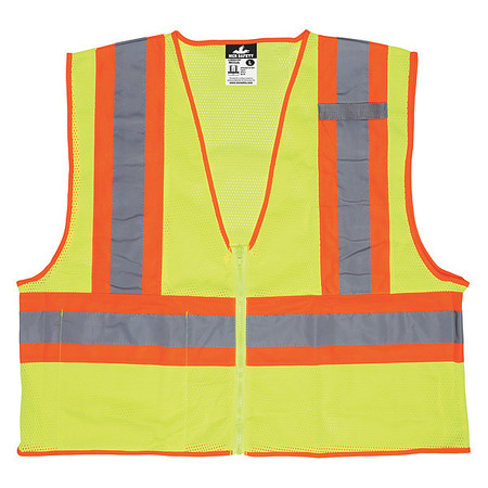 MCR SAFETY High Visibility Vest, 2XL Size, Unisex WCCL2LX2