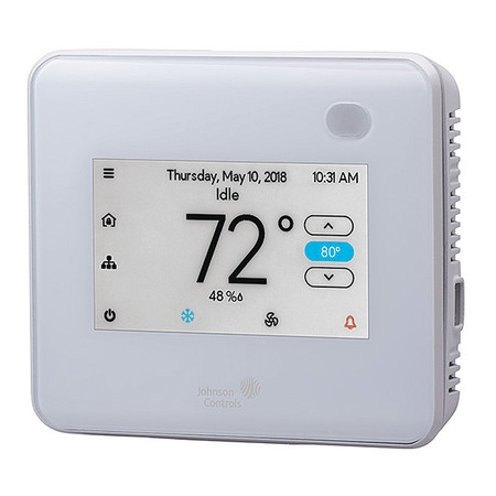 JOHNSON CONTROLS Low Voltage Thermostat, 7 or Nonprogrammable Programs, 2 H 2 C, Hardwired, 19V AC to 30V AC TEC3631-14-000