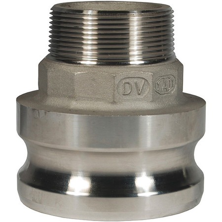 DIXON Cam and Groove Adapter, 1-1/2", 2", SS 2015-F-SS