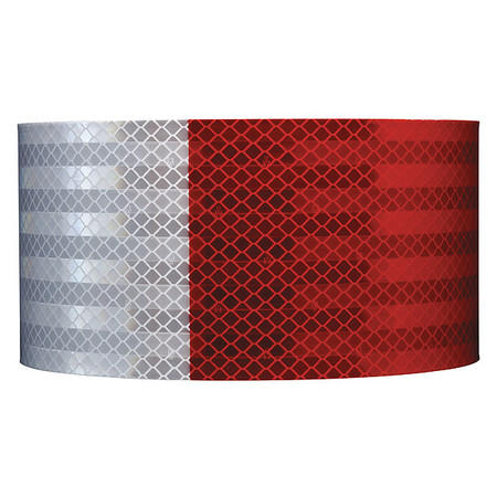 3M Reflective Gate Arm Tape, Red/White, Width: 4 in GA1616