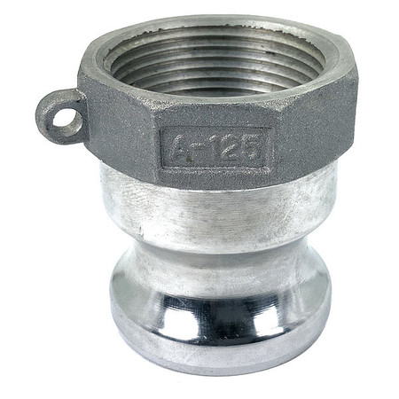 ZORO SELECT Cam and Groove Adapter, 1-1/4", Aluminum PLE03