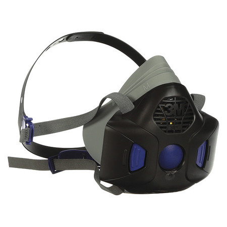 3M Half Mask Respirator, Silicone, Gray, Mask Size: S HF-801SD