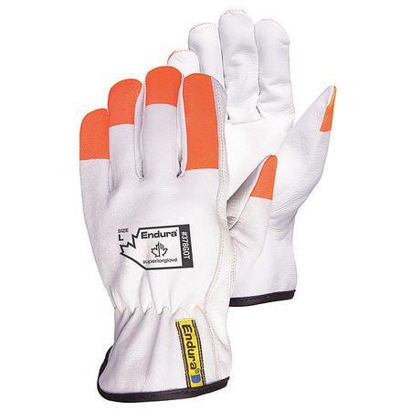 ENDURA Gloves, Orange/White, PK12 378GOTXL