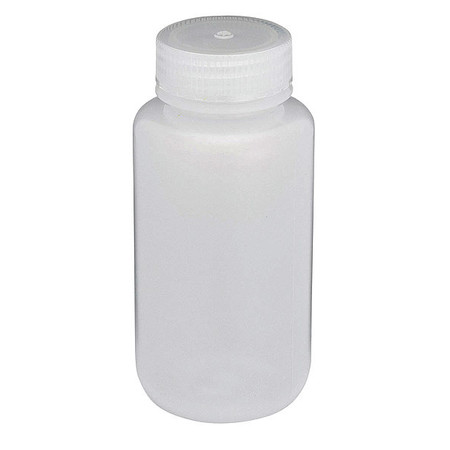 GLOBE SCIENTIFIC Bottle, Wide Mouth, Round, LDPE, 250mL 7020250
