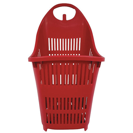 Shopping Basket Rolling Hand Basket, PP, Red, 35 1/4 in 114915ROJ1