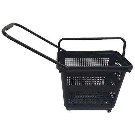 SHOPPING BASKET Rolling Hand Basket, Polypropylene, Black, Width: 15 3/4 in 115545NEGO