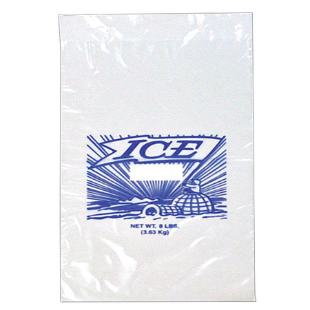 Zoro Select Printed Ice Bags, 8 lb, 20 in, PK1000 55NK57