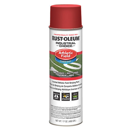 INDUSTRIAL CHOICE Athletic Field Striping Paint, 17 oz., Scarlet Red, Water -Based 318192